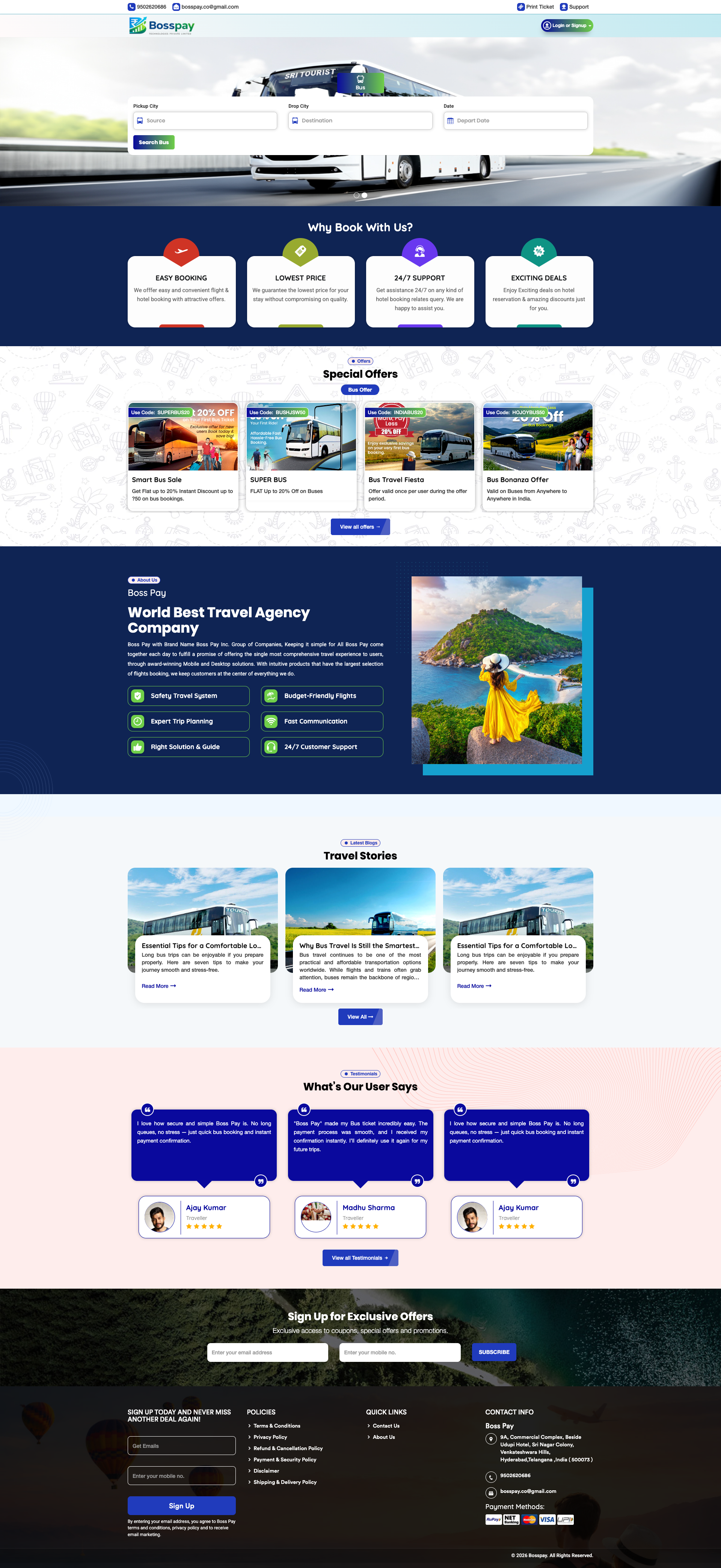 Bosspay website preview