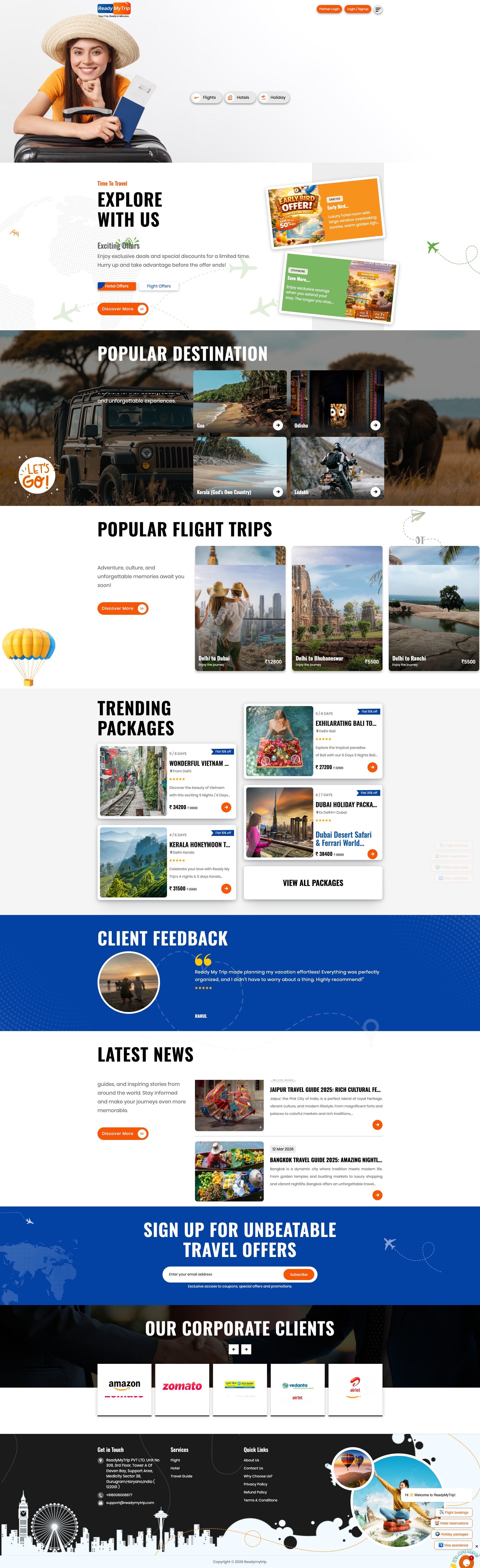 Ready My Trip website preview
