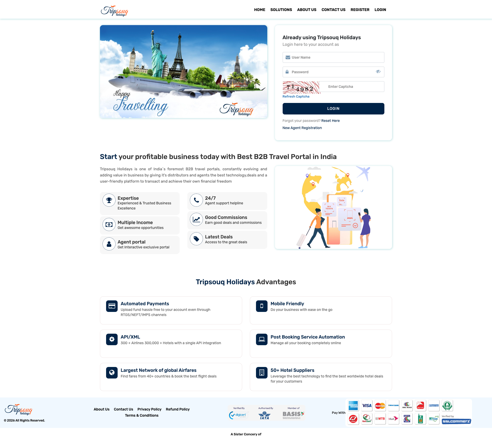 Tripsouq Holidays website preview