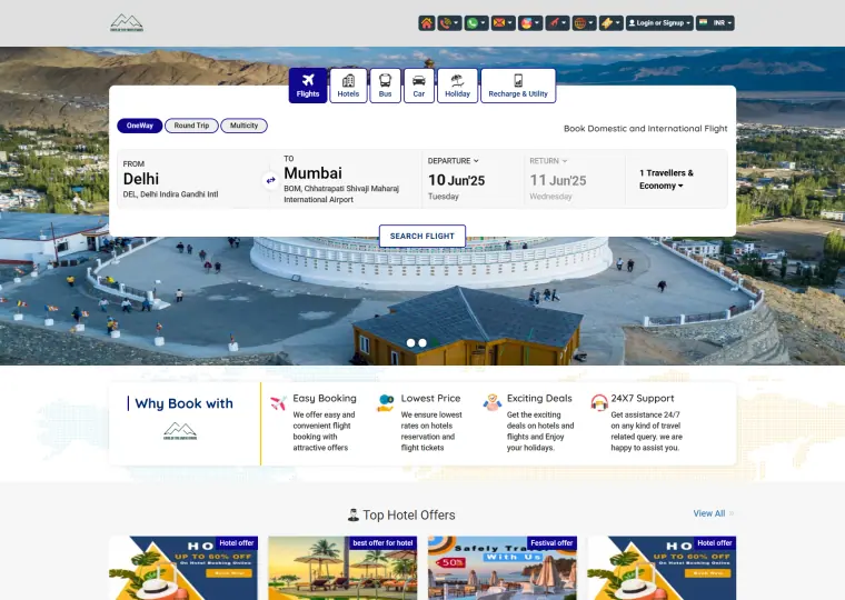 Ends of the Earth Travel website interface