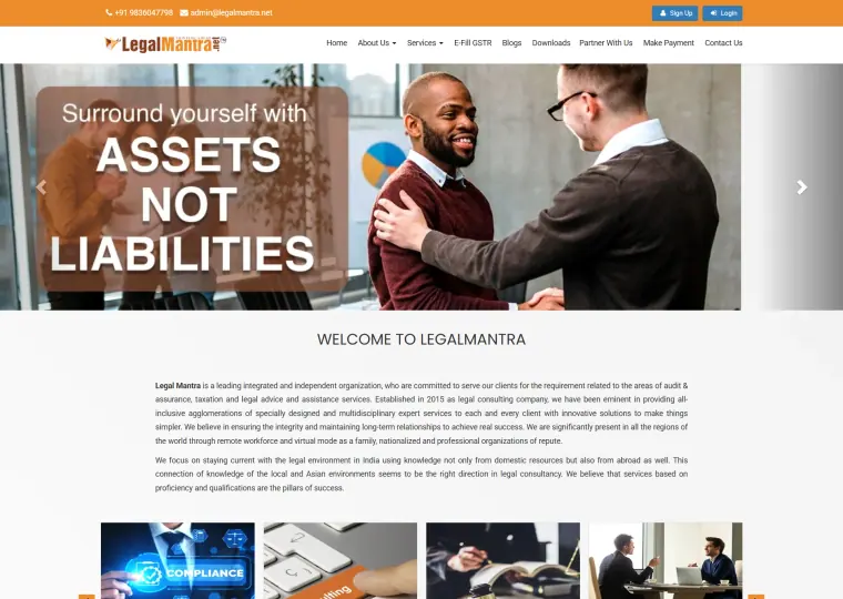 LegalMantra website interface