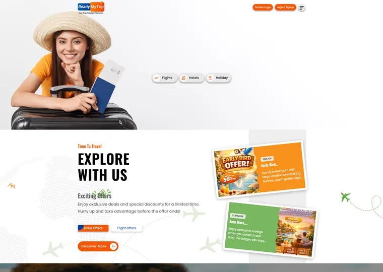 Ready My Trip website interface