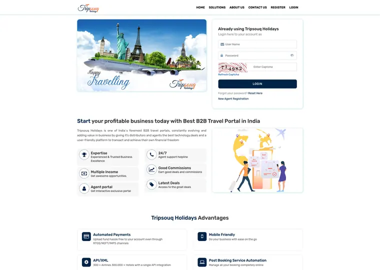 Tripsouq Holidays website interface