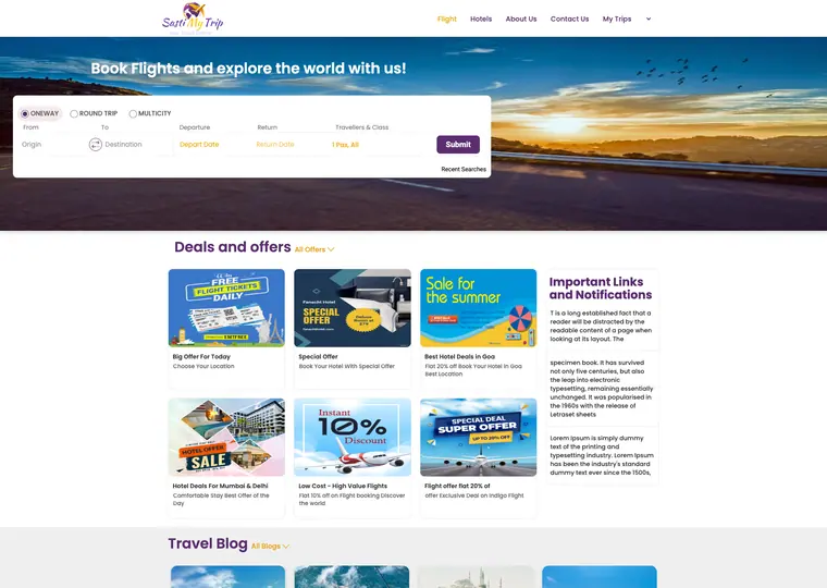 Trailblazer Vacations website interface